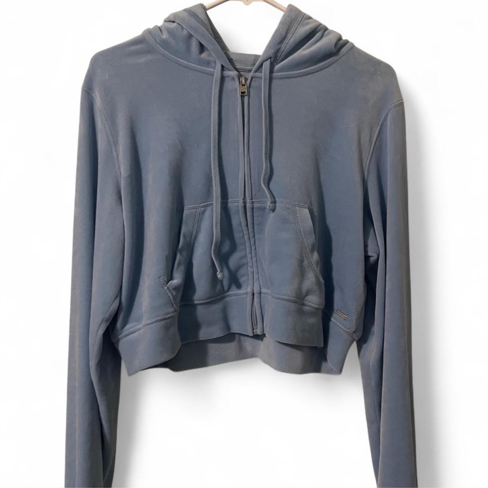 Blue Hollister Cropped Hoodie
